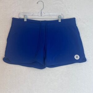 Converse All Star Mens XL Royal Blue French Terry Athletic Drawstring Shorts